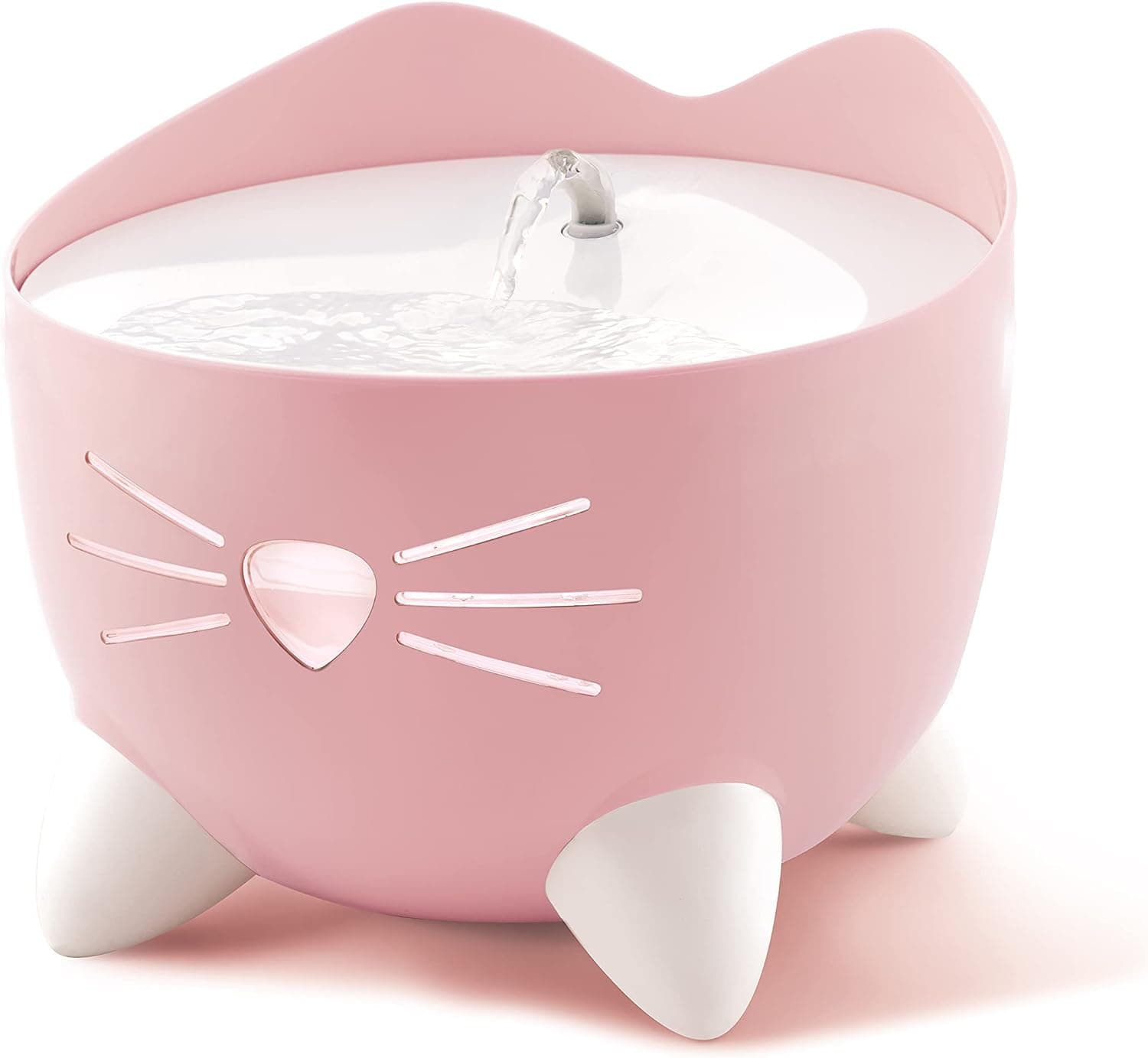 Official product photo of the pink Catit PIXI cat drinking fountain