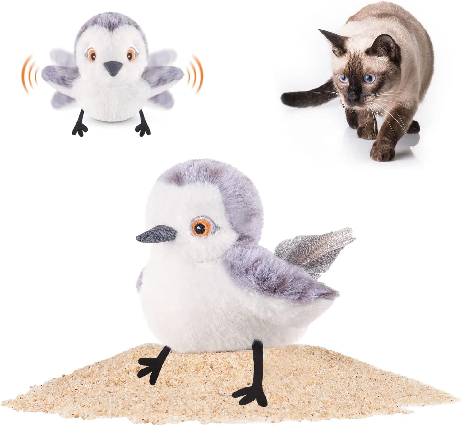 Official product photo of a Potaroma flapping sandpiper cat toy